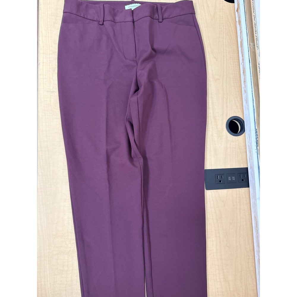 Liz Claiborne Emma Ankle Pants Womens 6 Plum Purple Straight Leg Trousers